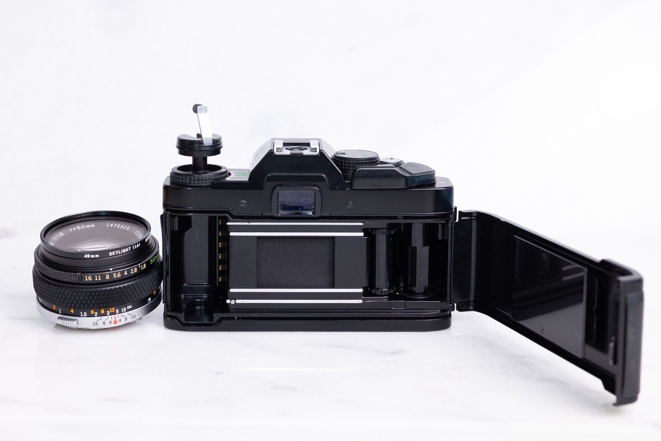 Olympus OM PC 35mm Film Camera with Olympus Zuiko 50mm F/1.8 Fast